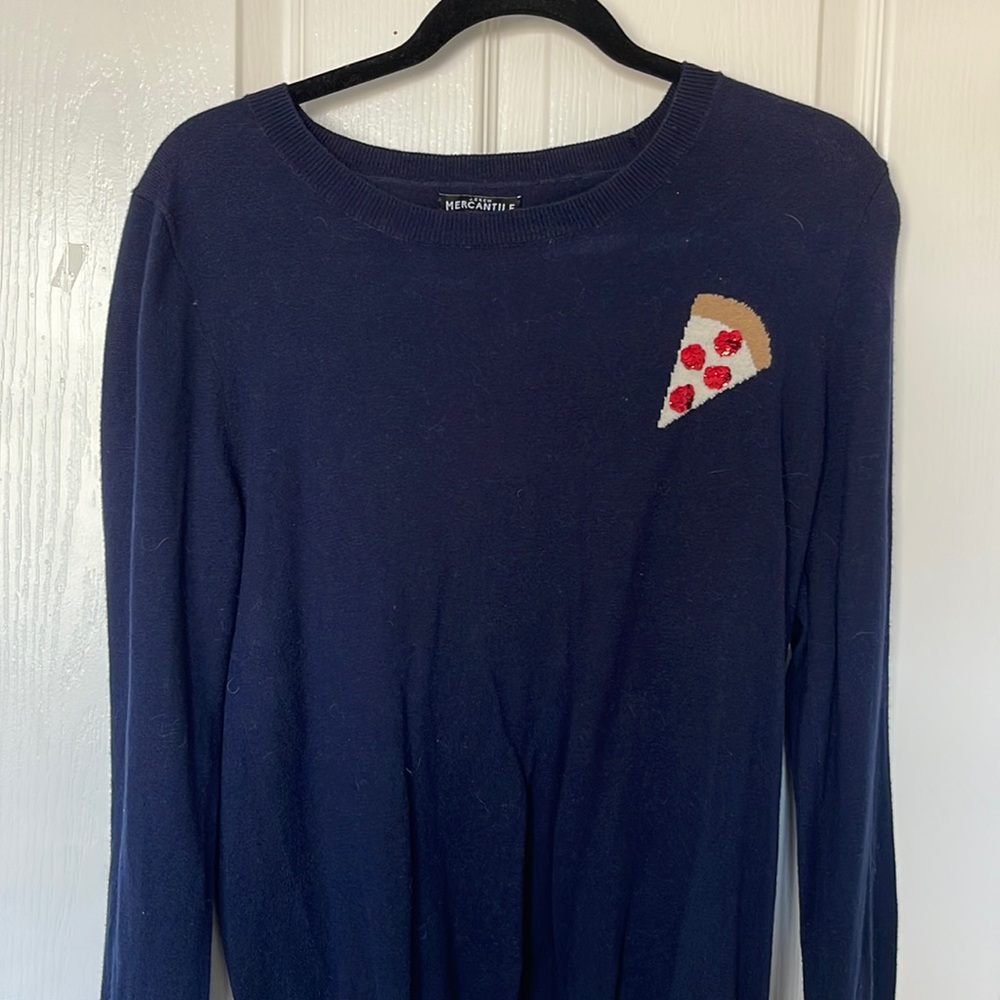 J Crew teddie Pizza sweater